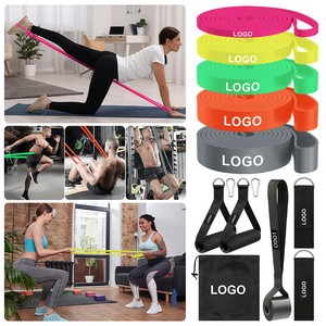 Custom Logo Resistance Bands <b>Set</b> 5 Colors Portable Fitness Training Exercise Bands with Handles Carry Bag - Product Image 3