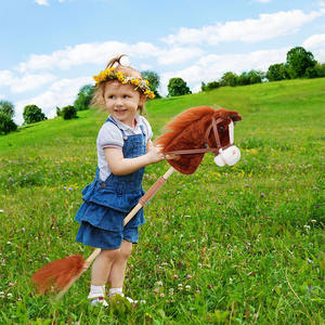 ขายดีม้าไม้ของเล่นทำจากผ้ากำมะหยี่รูปม้าพร้อมเอฟเฟคเสียง - Product Image 5