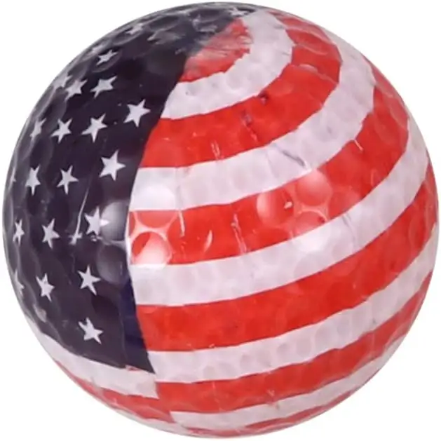Balles de golf imprimées du drapeau américain pour la pratique intérieure et extérieure du practise Swing Practice Home Use