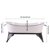 Pot de fleurs en fer en forme de baignoire, écologique, durable, avec revêtement en poudre, moderne, pour extérieur, avec support à poignée, pour jardin et salon