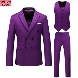 6XL Herren anzug Custom LOGO 3 Stück Homme Blazer Hochzeit <span class=keywords><strong>Prom</strong></span> Zweireiher Luxus anzüge für Herren Plus Size - Product Image 1