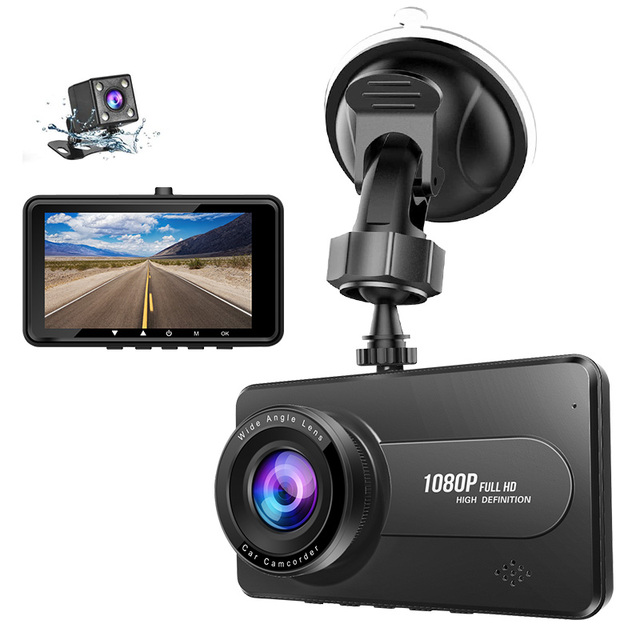 Japan Full 4.0inch Screen Front and Back Car DVR Dashcam with Two Dual Camera Rear Recorder Camcorder with Large Stock