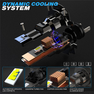 Lampadine per Fari ad Alta Potenza, Alta Qualità, Colore 6000K, Fascio Alto/Basso, Dimensioni Standard OEM, Chip 3570, Nuova Luce <span class=keywords><strong>Anteriore</strong></span> H1 H3 H11 60W Auto - Product Image 4