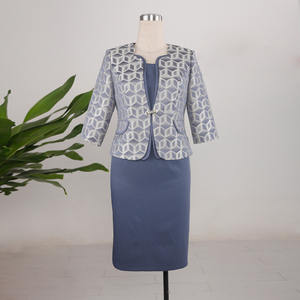 Robe de cérémonie mi-longue anti-rides à motif floral grande taille pour femme, tenue élégante pour mère de la mariée, vêtements formels - Product Image 1