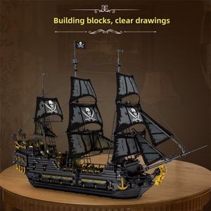 Bateau corsaire à voile, grand bateau, 4708 pièces, Rebrixx 66036, briques de construction de modèle, jouets avec éclairage pour les enfants de 5 à 7 ans - Product Image 5