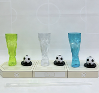 Chope à bière en plastique en forme de trophée Coupe du Monde 2026, 16 oz, modèle Hercule, incassable, 3D avec décor de football