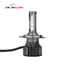 Phare LED COB H4 blanc froid 6500K, double puce, dissipateur thermique à ailettes en aluminium, installation facile, pièces de phare de voiture pour rétrofit