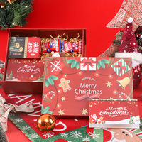Caja de paquete de papel de Navidad plegable grande de gama alta para embalaje de bufanda/taza caja de regalo vacía creativa en relieve laminación mate