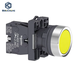 New and Original XA2 Series Complete Push <b>Button</b> XA2EA51 Yellow Spring Return Flat Plastic <b>Button</b> - Product Image 1