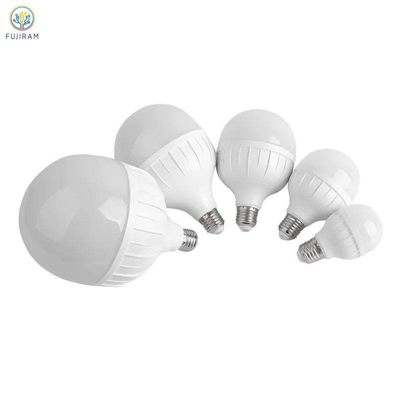 新しいデザインT型電球20w 10w 30w 40w 50wプラスチック原料ドライブIC LEDチップランプ道路電球b22 e27