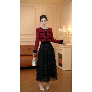 9138 [<span class=keywords><strong>Greo</strong></span> Classic] Abito Invernale Europeo Traslucido per Capodanno con Perline in Rete e Design Slim-Fit a Vita Alta - Product Image 5