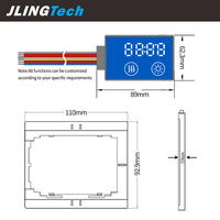 Miroir intelligent personnalisable DC12V 60W avec variateur CCT, interrupteur 2 touches, fonction anti-buée, minuterie et affichage de l'heure et de la température
