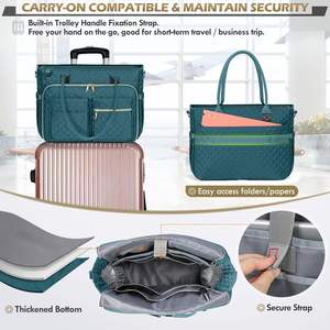 <span class=keywords><strong>Bolsa</strong></span> <span class=keywords><strong>de</strong></span> Transporte Profesional para Portátil <span class=keywords><strong>de</strong></span> Viaje Grande <span class=keywords><strong>de</strong></span> 15.6 Pulgadas, Maletín Aislado <span class=keywords><strong>de</strong></span> Nailon para <span class=keywords><strong>Trabajo</strong></span>, Universidad, Enfermera, Maestra, con Múltiples Bolsillos Dobles - Product Image 5