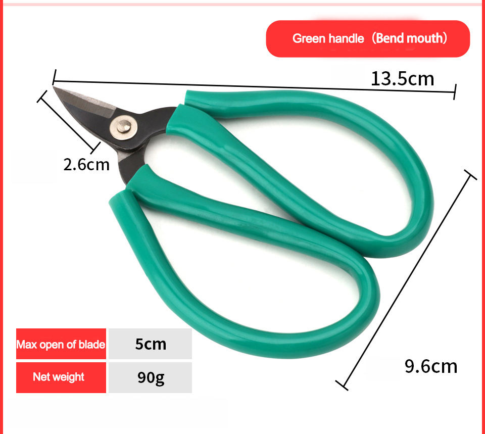 Poignée verte (bouche courbée)