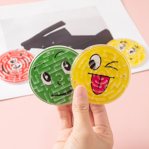 Mini laberinto de mármol portátil para niños, laberinto de equilibrio con caras sonrientes, de plástico, unisex, de 2 a 4 años, juego de laberinto de inteligencia - Product Image 3