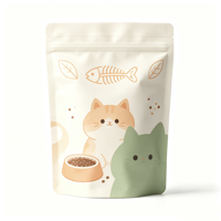 Herbruikbare, bedrukte, matte plastic stand-up pouch met ritssluiting, geschikt voor voedsel, voor droog kattenvoer.
