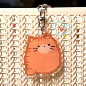 Porte-clés en acrylique, adorable chaton de dessin animé, poupée mignonne, joli petit porte-clés pour sac à dos d'étudiant, ornements amusants, pendentif - Product Image 2