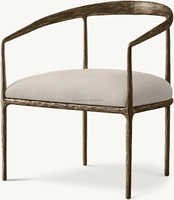 Chaises de salle à manger modernes, simples et élégantes, fauteuil en métal brun pour la maison, le bureau et la villa, couleurs et dimensions personnalisables