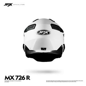 El casco integral modular JPX MX 726 R en blanco perla sólido combina un diseño elegante con características de comodidad y seguridad superiores. - Product Image 4
