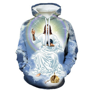 Ecowalson erkek Hoodie 3D baskılı din çapraz İsa mesih tanrı Jersey kazak ceket Harajuku rahat bahar artı boyutu için - Product Image 5