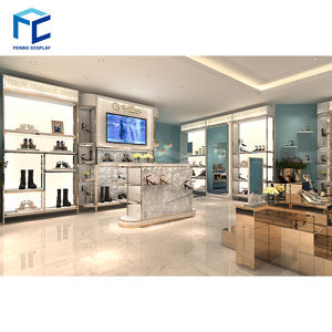 Interior Design moderno del negozio di scarpe, Design dello Showroom di scarpe in MDF nero - Product Image 3