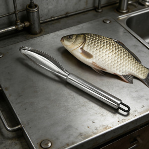 Nahe Stainless Steel Fish Scaler Heavy Duty Kitchen Tool For Seafood Cleaning - Product Image 1