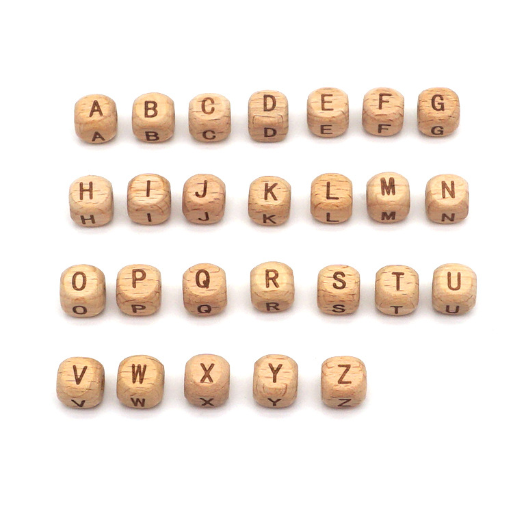 Натуральные квадратные деревянные бусины для прорезывания зубов 10 мм и 12 мм для изготовления ювелирных изделий