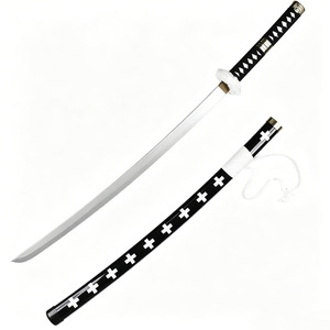 <span class=keywords><strong>Katana</strong></span> Trafalgar Law Kikoku Nichirin de 104 cm, épée d'anime en bois non affûtée avec fourreau imprimé croix pour Comic Con - Product Image 1