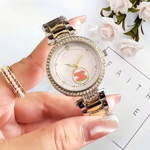 Reloj de Pulsera de Cuarzo para Mujer, con Pedrería Dorada Rosa, Elegante, con Logotipo, Brazalete con Diamantes - Product Image 4