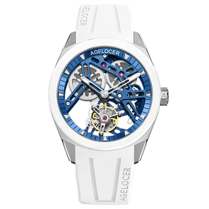 <span class=keywords><strong>AGELOCER</strong></span> Montre Tourbillon originale Lunette en céramique Vogue pour hommes Squelette de luxe Montre mécanique manuelle Cadeau d'anniversaire pour hommes - Product Image 1