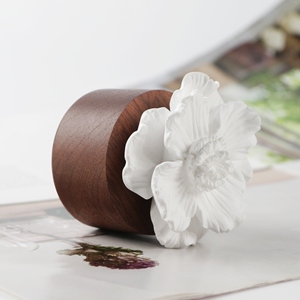 Ambientador de yeso de aroma de cerámica a base de madera para el hogar de alta calidad, difusor de aceite esencial de fragancia de flor de porcelana perfumada - Product Image 5