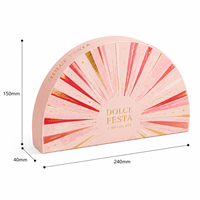 Emballage personnalisé pour l'unboxing, boîte rigide en or avec feuille d'or, boîte de luxe en forme de demi-lune pour chocolats, truffes, bonbons, emballage cadeau