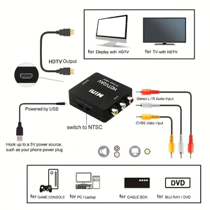 Convertidor <span class=keywords><strong>de</strong></span> HDTV a AV al por Mayor, Adaptador Compuesto 3RCA para Dispositivos <span class=keywords><strong>de</strong></span> Streaming Fire Stick y Roku, Reproductores <span class=keywords><strong>de</strong></span> TV Antiguos, VCR y DVD - Product Image 4