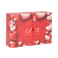 Boîte-cadeau vide de calendrier de l'avent d'impression de coeur de Valentines de luxe avec l'ouverture de double porte