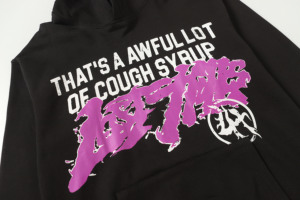 Nueva llegada de calidad superior de peso pesado 100% algodón Sudadera con capucha para hombres que es horrible lote COUPH SYRUP sudaderas con capucha de impresión clásica para hombres - Product Image 4