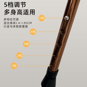 Cane <b>Stool</b> With Triangular Anti Slip Folding <b>Portable</b> Chair Aluminum Alloy Telescopic Walking Stick For Outdoor Use - Product Image 5