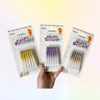 Vente chaude 6 pièces crayon forme gâteau d'anniversaire décoration bougie mince longue paillettes pour nouvel an fêtes de pâques cire de paraffine