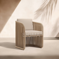 Fauteuil moderne en rotin et aluminium pour patio, personnalisable, résistant aux intempéries, imperméable, avec coussin anti-UV, mobilier haut de gamme pour bord de piscine