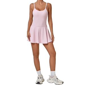 Robe de tennis pour femme, design dos nu, coussinets de poitrine amovibles, matière douce pour la peau, idéale pour la course à pied, le golf et le yoga en extérieur - Product Image 6