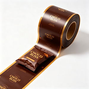 Rouleau d'étiquettes personnalisées en vinyle imperméable, autocollant adhésif brun, texture mate, étiquette d'emballage pour bouteille, sac - Product Image 1