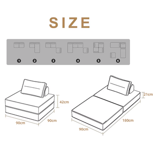 Divano Letto Componibile Pieghevole da Terra in Schiuma con Tecnologia di Compressione ad Alta Pressione, Arredo per Soggiorno e Camera da Letto - Product Image 2
