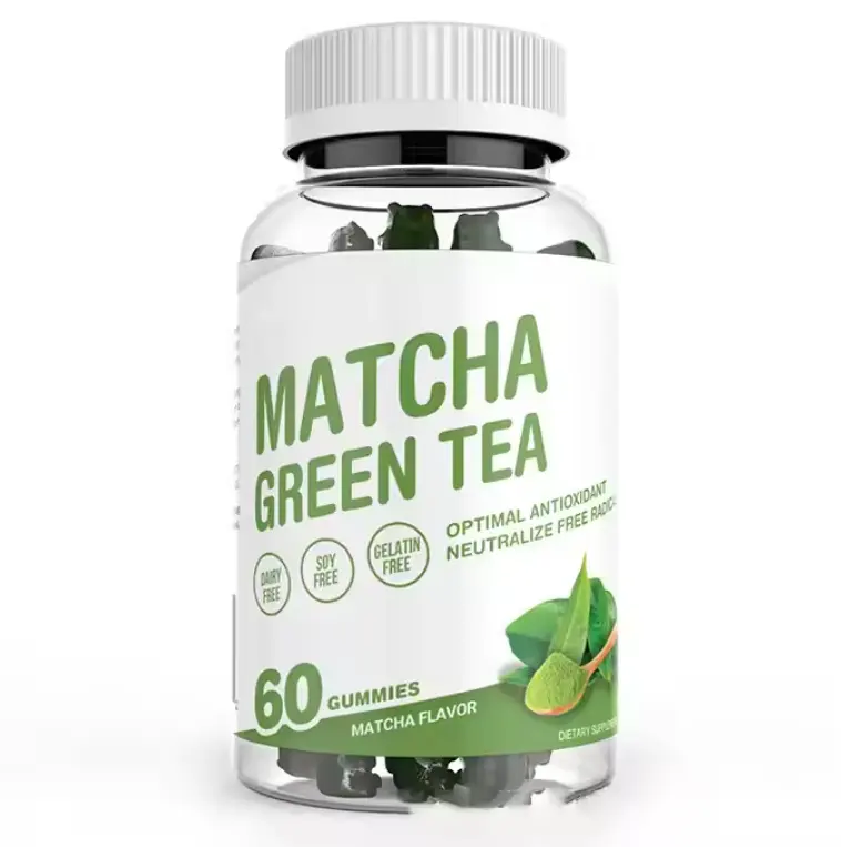 Biocaro OEM suplemen pembakar lemak organik matcha green tea gummy bear weight loss ketone detox gummies untuk perut datar