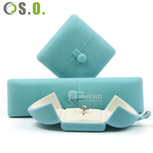 High Quality Luxury Velvet Jewelry <b>Box</b> with Custom Logo for High End Diamond and Pearl Jewelry Display - Product Image 4