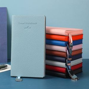 Cadeau d'entreprise personnalisé, en cuir PU, ensemble de bloc-notes et porte-passeport de voyage avec stylo - Product Image 5