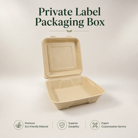 Scatole per Alimenti in Bagassa da 48g Personalizzate, Resistenti all'Olio, Biodegradabili, Senza PFAS, per Imballaggio da Asporto