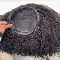 Perruque mi-tête bouclée crépue de 20 pouces, densité 200 %, sans colle, prête à porter, avec bandeau intégré, idéale pour les débutantes, perruques 3-en-1 pour femmes