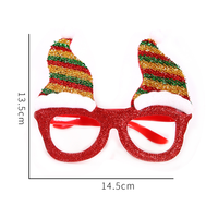 Lunettes de fête de Noël à succès : barbe et chapeau de Père Noël rouges, lunettes fantaisie scintillantes, accessoire photo de Père Noël éclatant pour les célébrations de Noël
