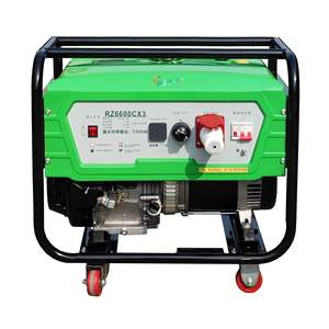 Générateur à essence Rz6600cx3 5500W monophasé triphasé double tension portable avec AVR et roues - Product Image 5