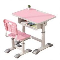 Petite table d'étude pour espaces restreints, ensemble chaise enfant et mobilier individuel, ergonomique, réglable, durable, en métal, pour l'école et la maison