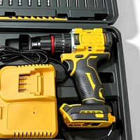 Ensemble de perceuse électrique sans fil à vitesse variable 21 V, mini perceuse avec chargeur de batterie, embouts de perceuse, embouts de tournevis, étui de transport